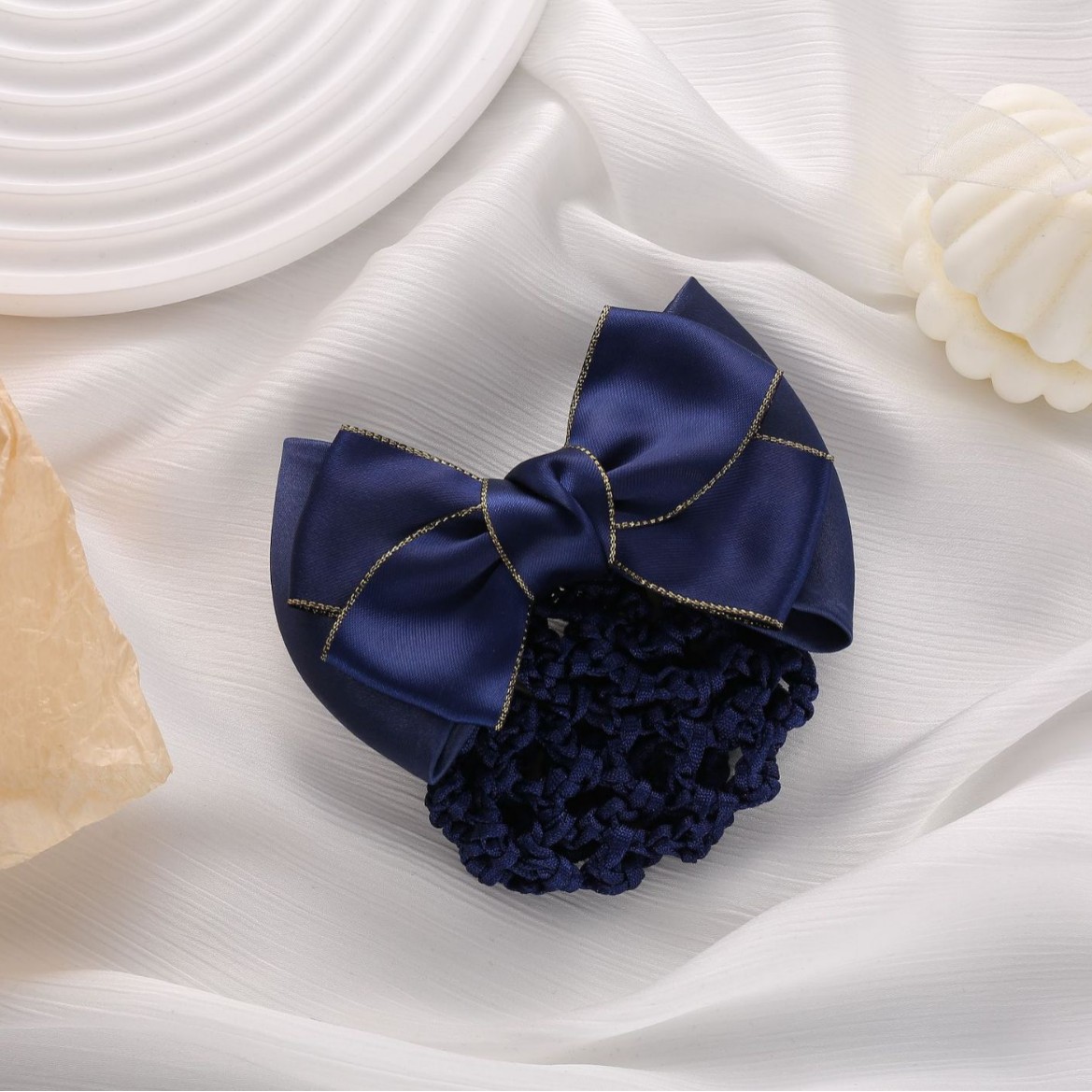 Wholesale professional head flower bow net pocket nurse hair net bank stewardess hotel clerk work plate hair clip jewelry