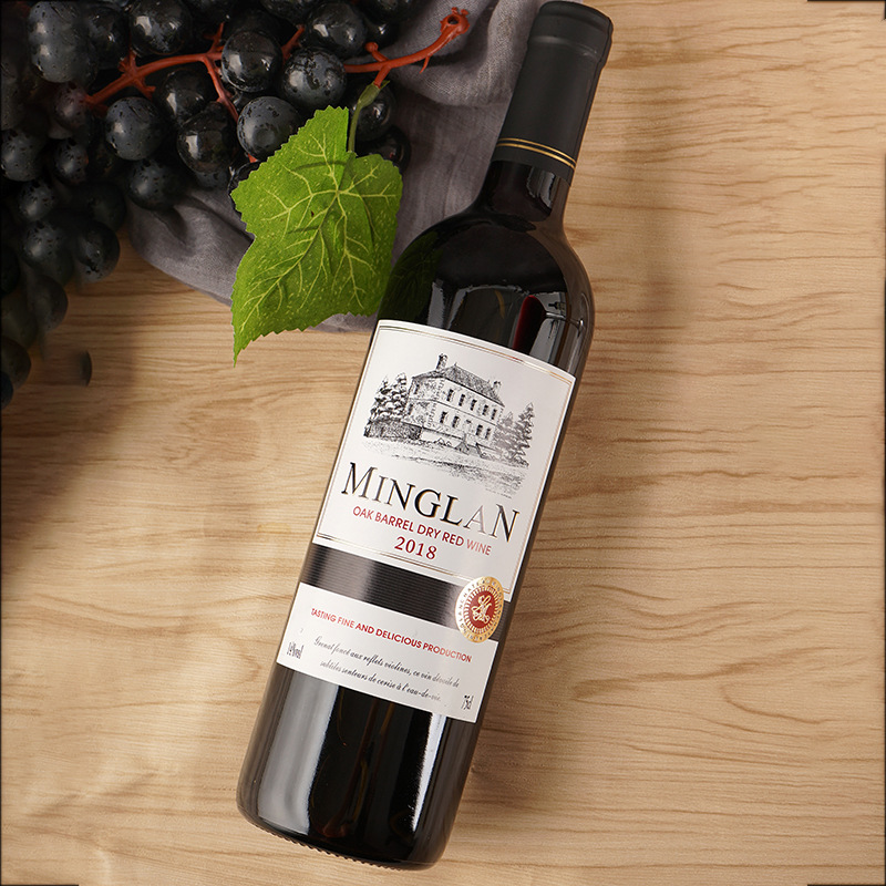 酒水廠家直播代發14度名蘭酒莊  橡木桶乾紅葡萄酒750ml紅酒批發