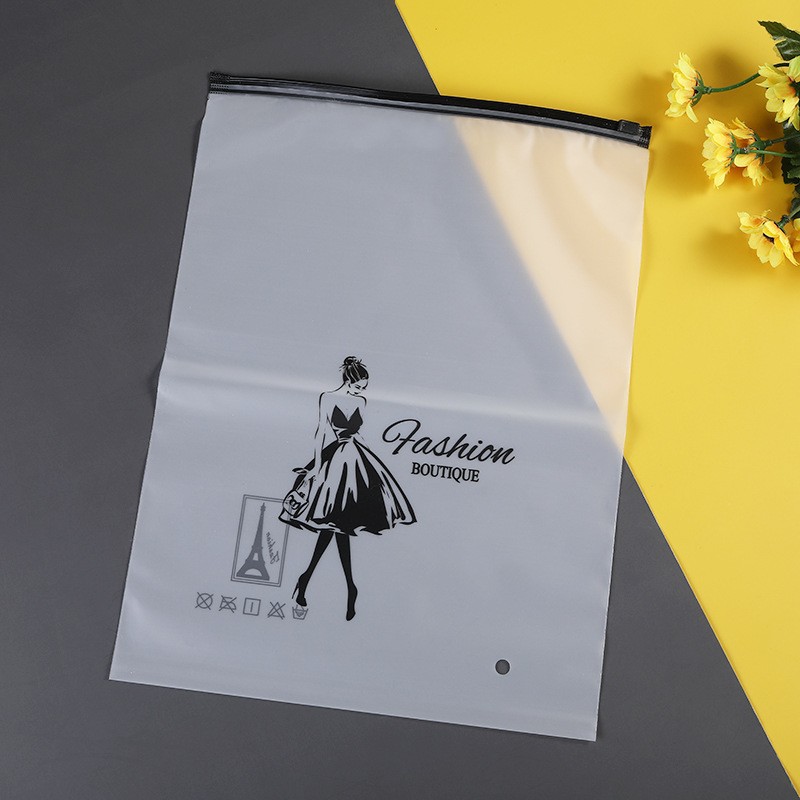 En stock 16 seda translúcido Rosa ropa japonesa embalaje bolsa ropa interior calcetines cremallera bolsa PE plástico Ziplock bolsa