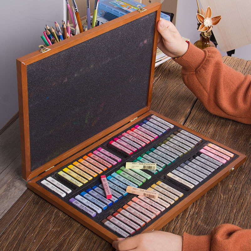 South Korea ally chalk painting sketch coloring pastel pen MUNGYO 72 color wooden box MPV pastel stick