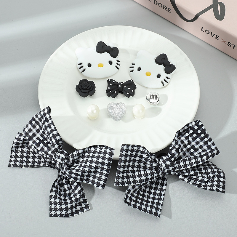크록스 액세서리 DIY 크록스 신발 버클 신발 꽃 활 애호가 귀여운 만화 애니메이션 kt 고양이 다목적