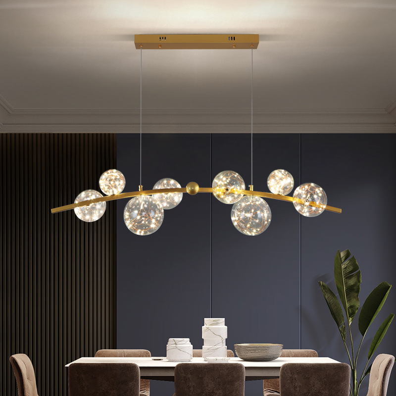 Lámpara de restaurante, lámpara escandinava minimalista moderna, lámpara de mesa de comedor, lámpara de bar, lámpara de tira de cielo estrellado de lujo accesible, lámpara de restaurante 021L