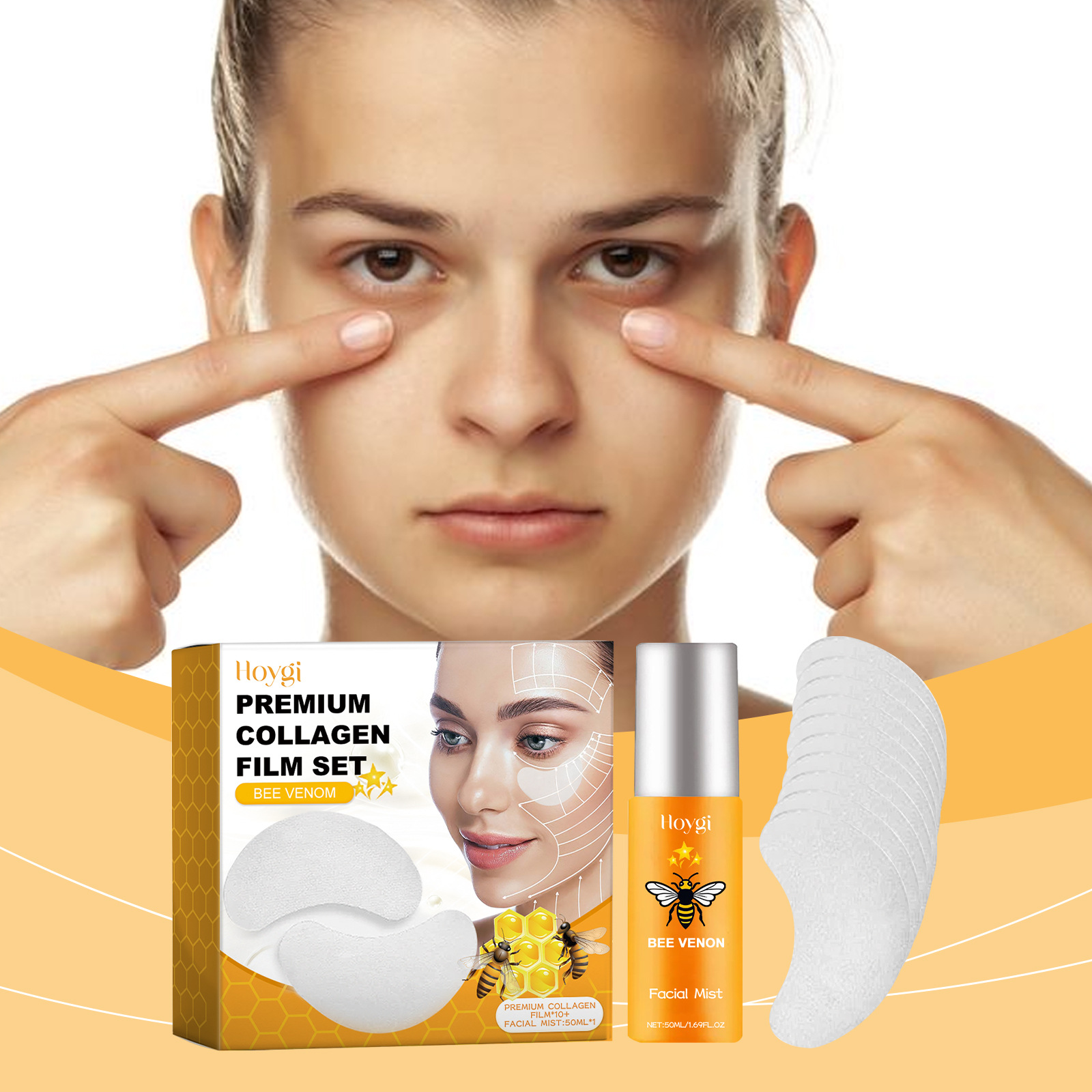 HOYGI 蜂毒可溶性胶原成分水溶眼膜套装 眼周肌肤水润弹润眼膜