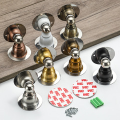 Hole-free magnetic door suction stainless steel strong magnet small clock suction anti-collision invisible wall suction bathroom bedroom door top nail-free door