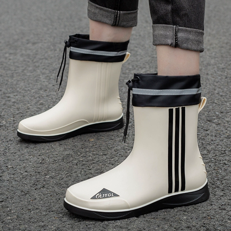 Дождевая обувь мужская мода водонепроницаемый рот дождевые сапоги нескользящие и износостойкие водяные сапоги на открытом воздухе Рыбалка водонепроницаемая обувь мойка автомобиля работы резиновая обувь