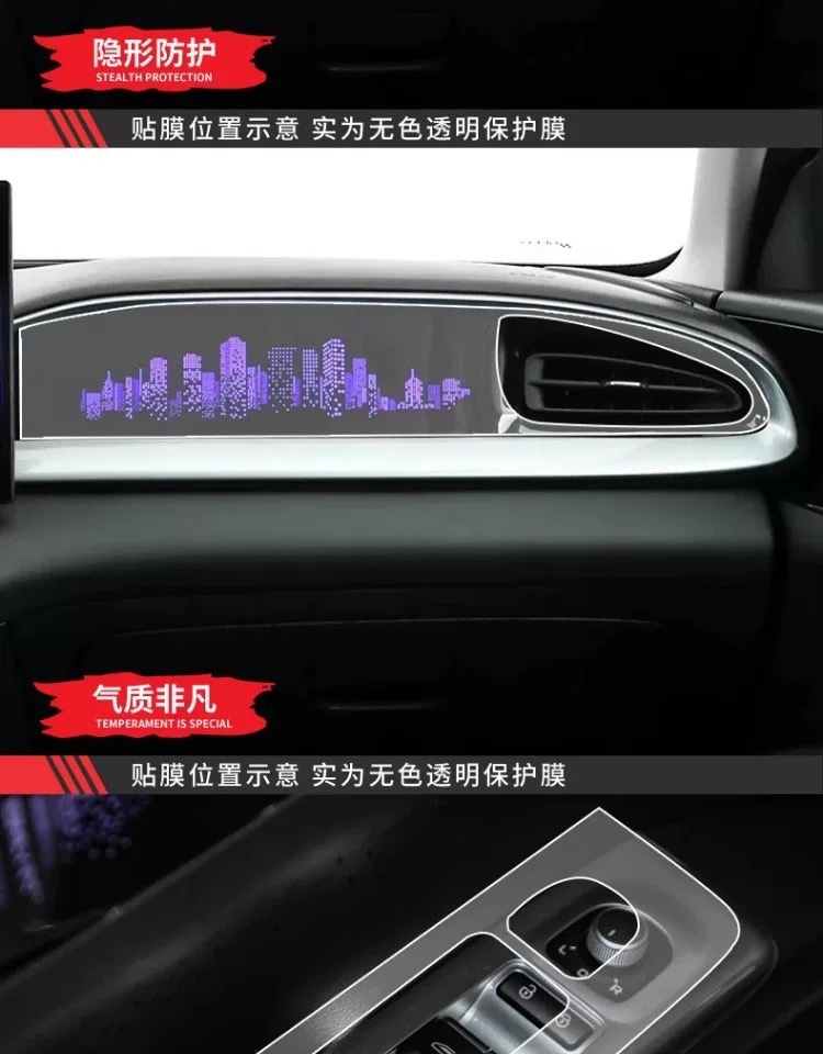 25 Geely Star Wish Interior Protective Films Navigation Gear Center Console Film Screen Car Decoration Supplies-Tpu