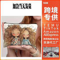 アマゾンクロスボーダー特供スポットキャンバスジッパーバッグキャンバス化粧品バッグジッパーキャンバスバッグペンバッグカスタム