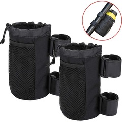 Cross-border wholesale bicycle cup holder water bottle bag Oxford cloth outdoor insulation bag stroller wheelchair with mesh bag storage bag