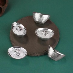 999 pure silver 1 gram yuanbao acrylic five blessings come to the door gift box for employee benefits gifts 