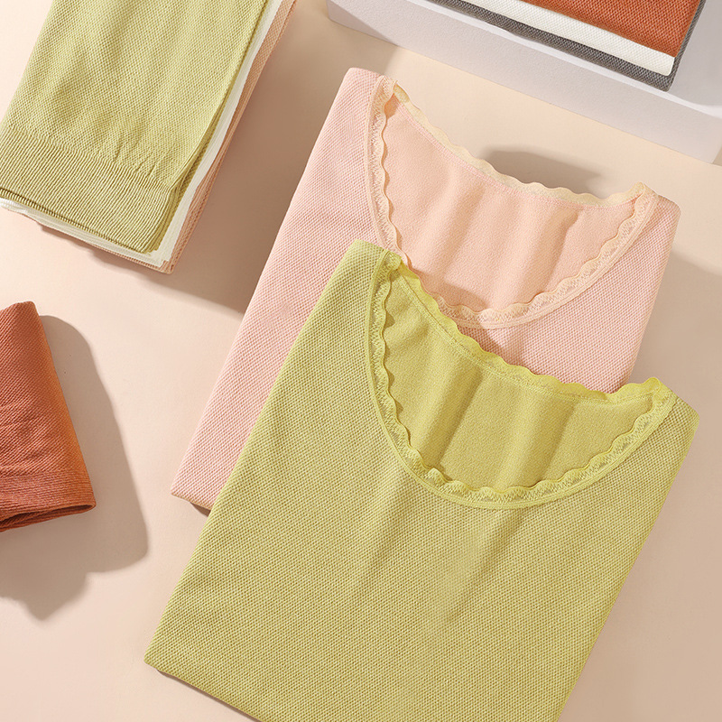 Ropa interior térmica sin costuras traje de cuerpo que forma la camisa de fondo delgada Ropa interior apretada de las mujeres ropa de otoño color sólido ropa de otoño traje de las mujeres
