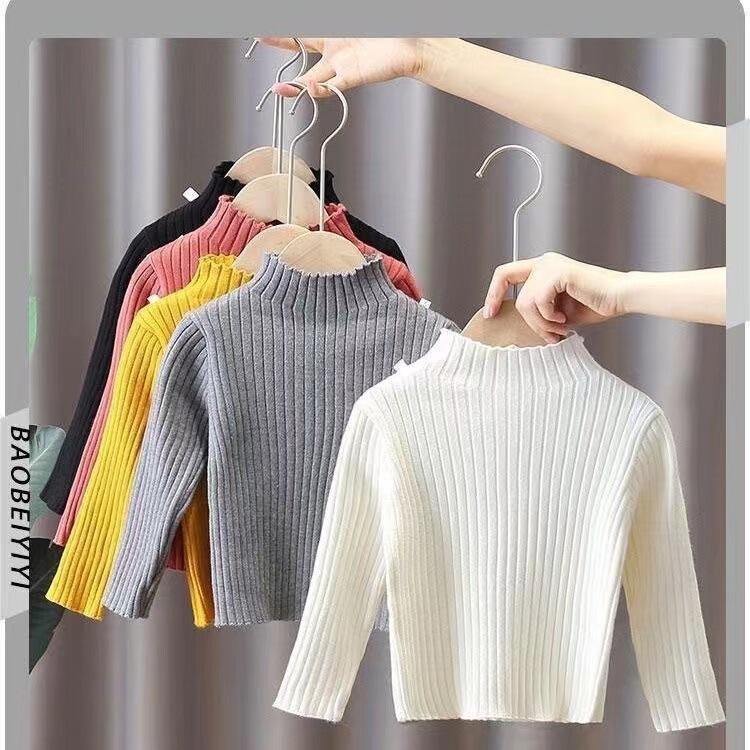 Children's Knitwear Half Turtleneck Bottoming Shirt 2024 Spring & Fall New Style Boys and Girls Fashionable Pure Color Knitwear Versatile and Trbottomy Children's Knitwear Half Turtleneck Bottoming Shirt 2024 Spring & Fall New Style Boys and Girls Fashionable Pure Color Knitwear Versatile and Trbottomy