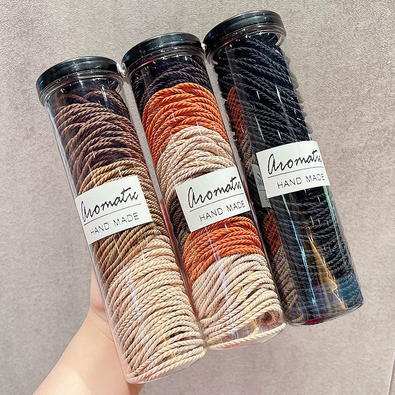 Hair Extension Rope Non-Slip Ponytail Holder, Korean Style, Simple Elegant, 17 cm, 100pcs Tube