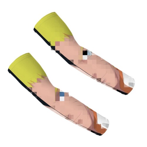 Sun-Protective Arm Sleeves for Men, Featuring Luffy from One Piece & Naruto Anime—Perfect for Sports, UV Protection, and Arm Coverage