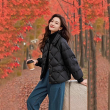 冬季短款棉服女小个子宽松气质轻薄小香风菱格新款棉袄棉衣外套潮