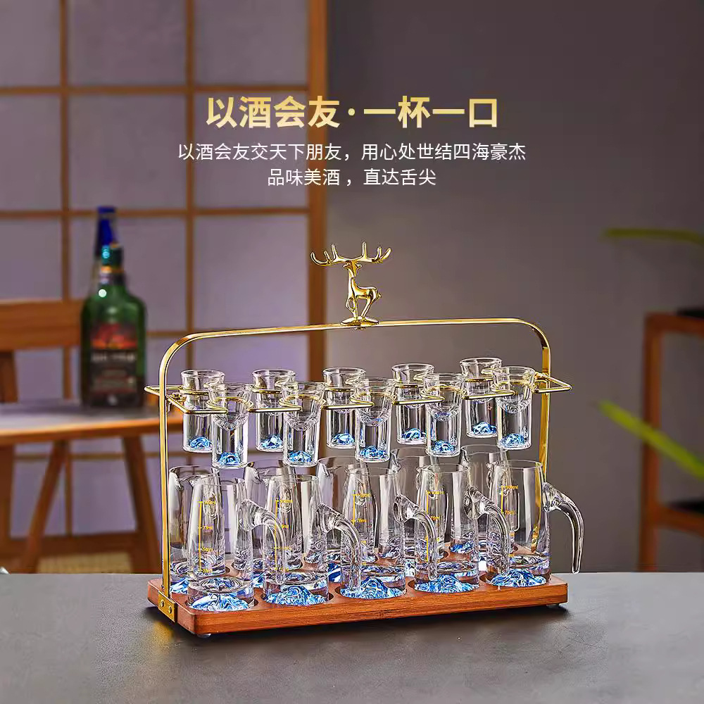 Foil de oro de gama alta taza de licor conjunto casero de alto nivel licor ligeramente lujoso de alto grado licor taza de bala de licores un sorbo de taza