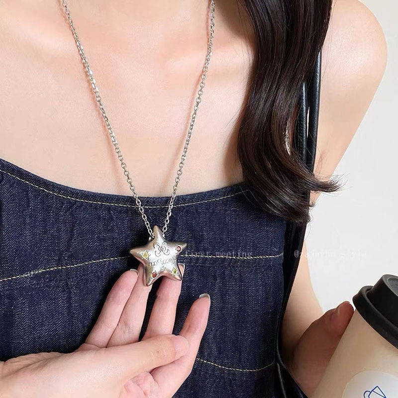 Otoño y invierno minimalistas collares colgante de goteo de Feng Shui mujeres chaqueta larga suéter cadena casual accesorios de lujo ligero