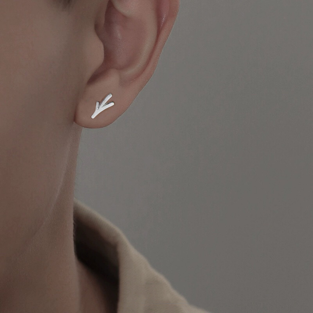 Unique Antler Earrings For Men, Minimalist Personalized Style_voghion.com