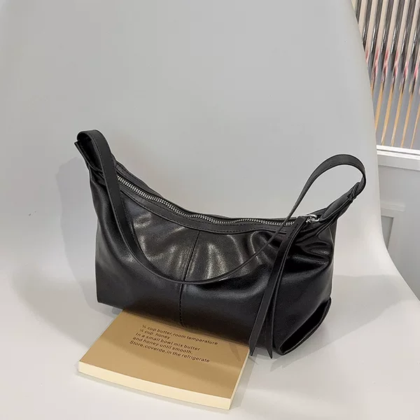 2026 New Style Simple Patchwork Dumpling Bag, Solid Color, Fashionable, Commuter-Friendly, Niche Trendy Casual Shoulder and Crossbody Women's Bag