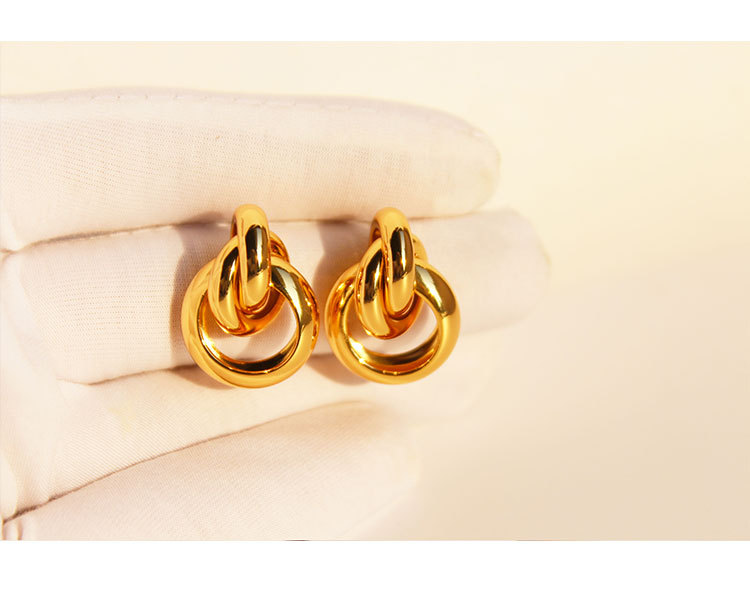 Fashion Geometric Copper Plating Ear Studs 1 Pair