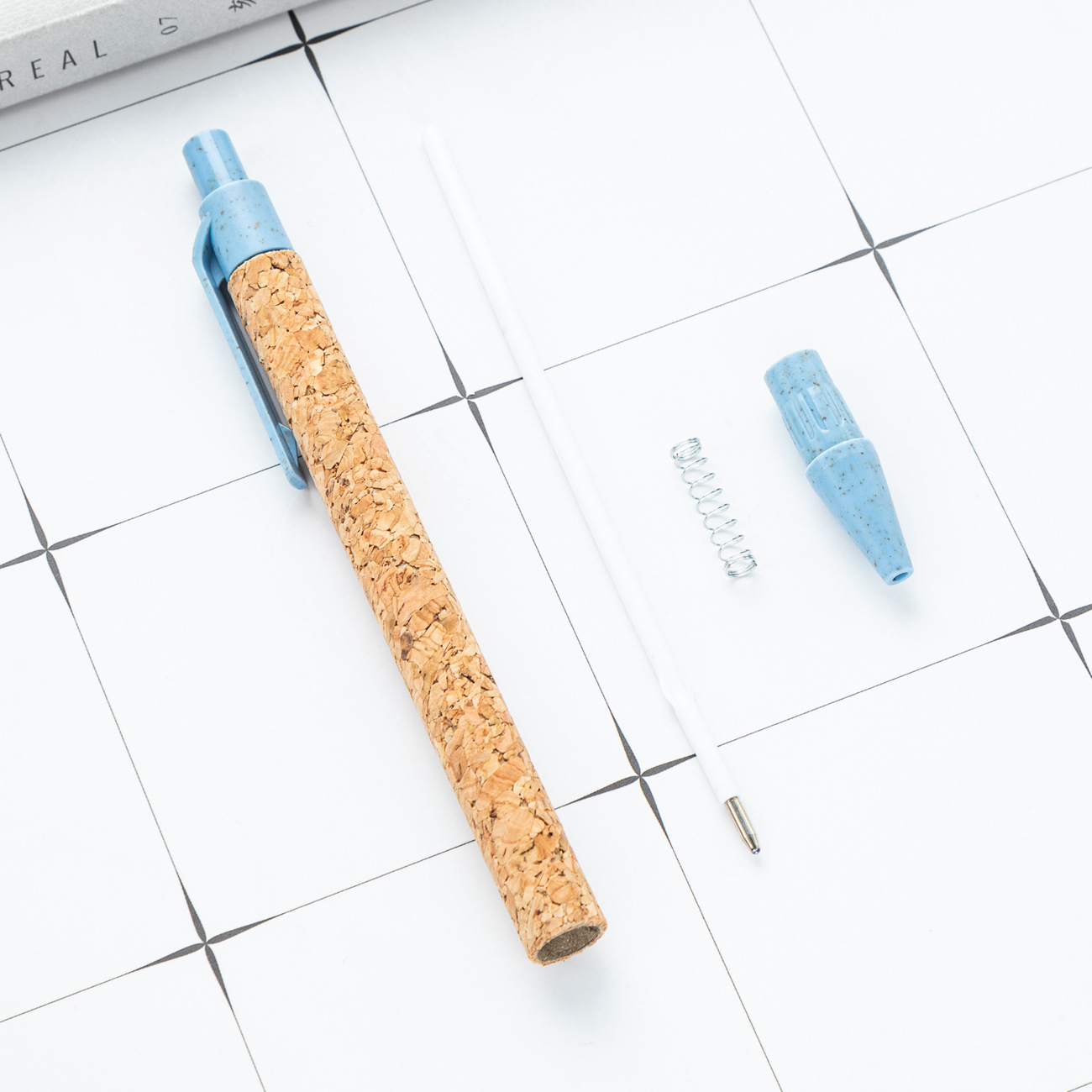 Nuevo bolígrafo de madera plástico corcho de paja bolígrafo de bolas al por mayor regalos promocionales publicidad bolígrafo