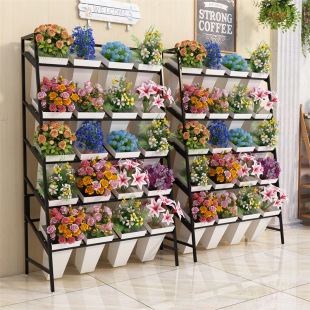 Light Luxury Iron Multi-Layer Flower Shop Flower Rack Removable Stepped Flower Bucket Storage Rack Display Rack Flower Storage Rack
