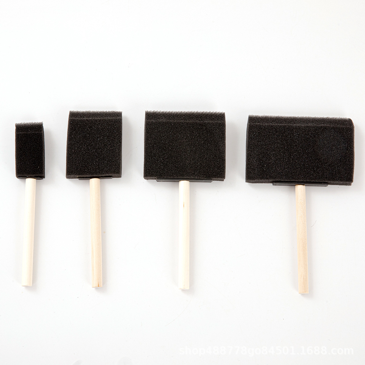 Transfronteriza mayorista pincel de esponja de pintura infantil mango de madera pincel de esponja negro diy graffiti pincel de esponja pincel de pintura de arte