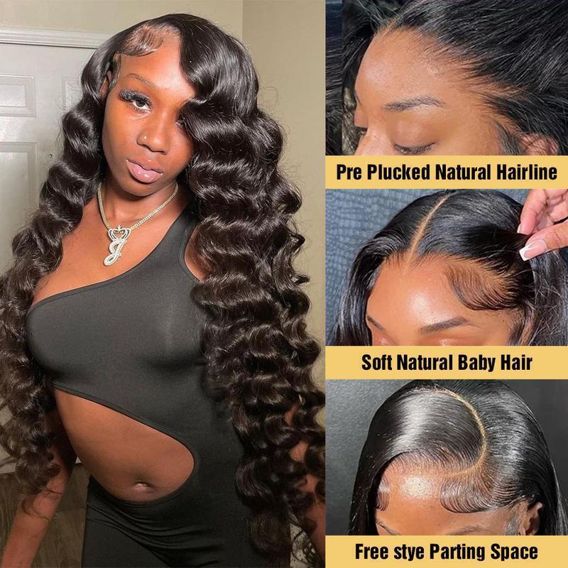 Hand-Woven Black Long Curly Wig Amazon 34 36 Inches 136 Bundles Body Wave Lace Front Wig