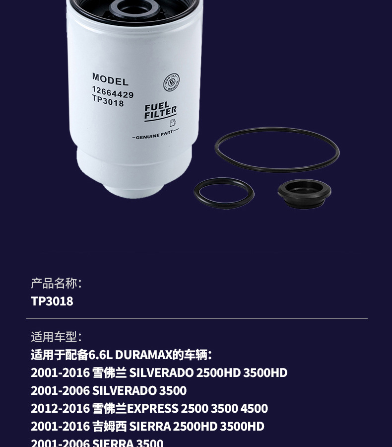Cross-Border Fuel Oil Filter Tp3018 12664229 P550517 Suitable for Chevrolet