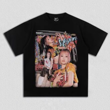 Korean Kpop Band Gril Group KATSEYE Printed T-shirt Women Ov