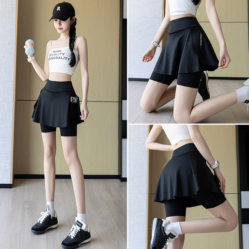 Sports shorts skirt two-piece yoga skirt Barbie shark base cycling tennis sports pants skirt safety short skirt