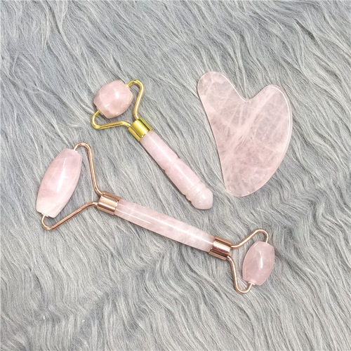 Cross-border wholesale powder crystal roller scraping single roller three-piece set powder crystal double-headed roller massager set