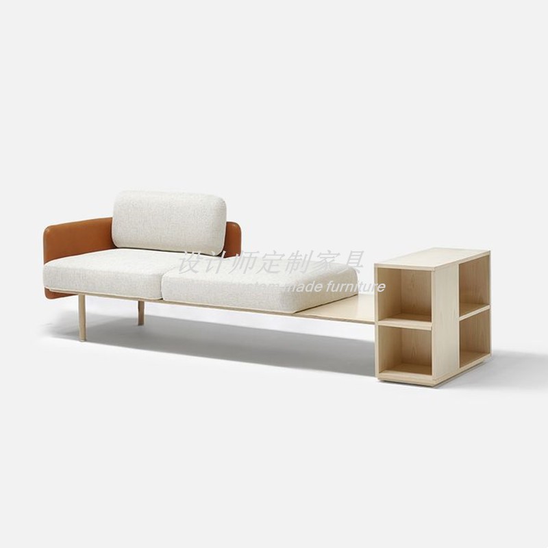 Nordic minimalist and elegant solid wood sofa stool, library book and newspaper chair, dessert shop, mall, club reception area booth
