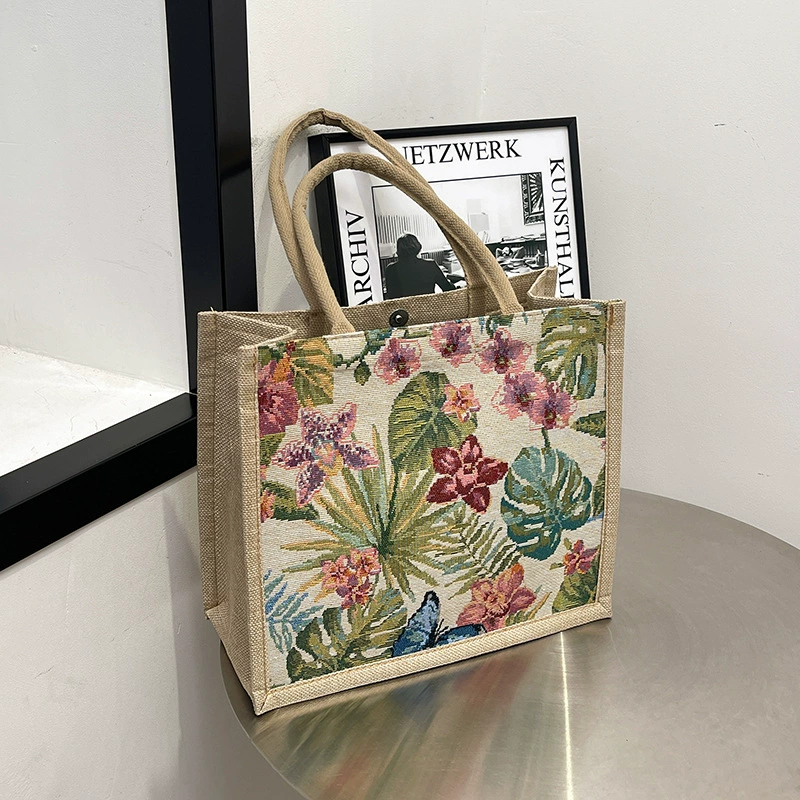 Новая мода ручная подмышечная сумка для женщин Guo Wind Commuter Большая емкость бенто сумка текстура повседневная хлопчатобумажная сумка на плечо