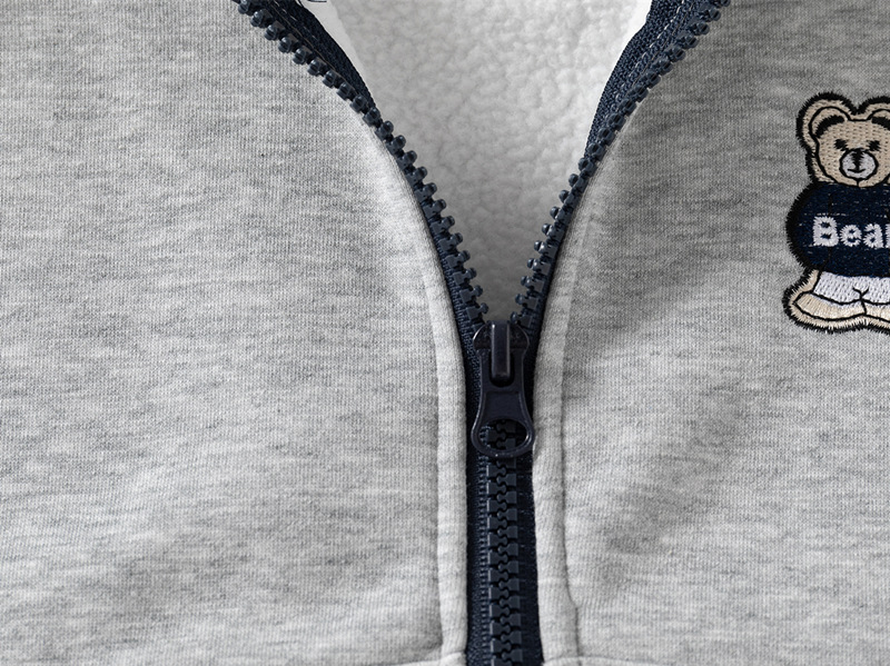 kids'clothing Manteau zippé pour garçon Sweat à capuche épais pour bébé_voghion.com