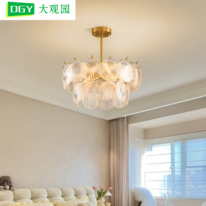 Lámpara del dormitorio lujosa francesa atmósfera moderna y minimalista sala de comedor lámpara de cristal lámpara Zhongshan lámpara 413L