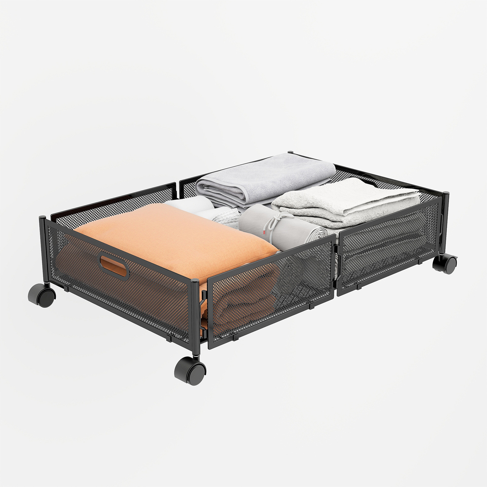 Cross-Border Amazon Under-Bed Storage Rack Bedroom Under-Bed Storage Rack Pull-Out Wheeled Clothing Organizer Storage Box