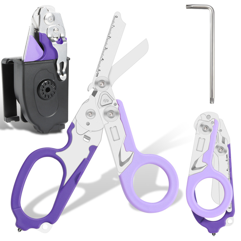 6-in -1 Multifunctional Raptor Scissors with K-sheath Storage Box Emergency Rescue Breakable Car Window Foldable Easy to Carry 6-in -1 Multifunctional Raptor Scissors with K-sheath Storage Box Emergency Rescue Breakable Car Window Foldable Easy to Carry