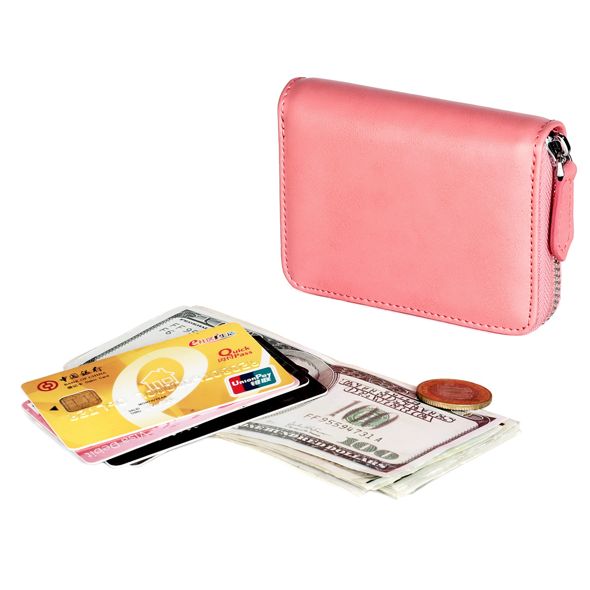 2021 European and American foreign trade new zipper coin purse rfid anti-theft brush card holder for men and women Japanese coin storage bag