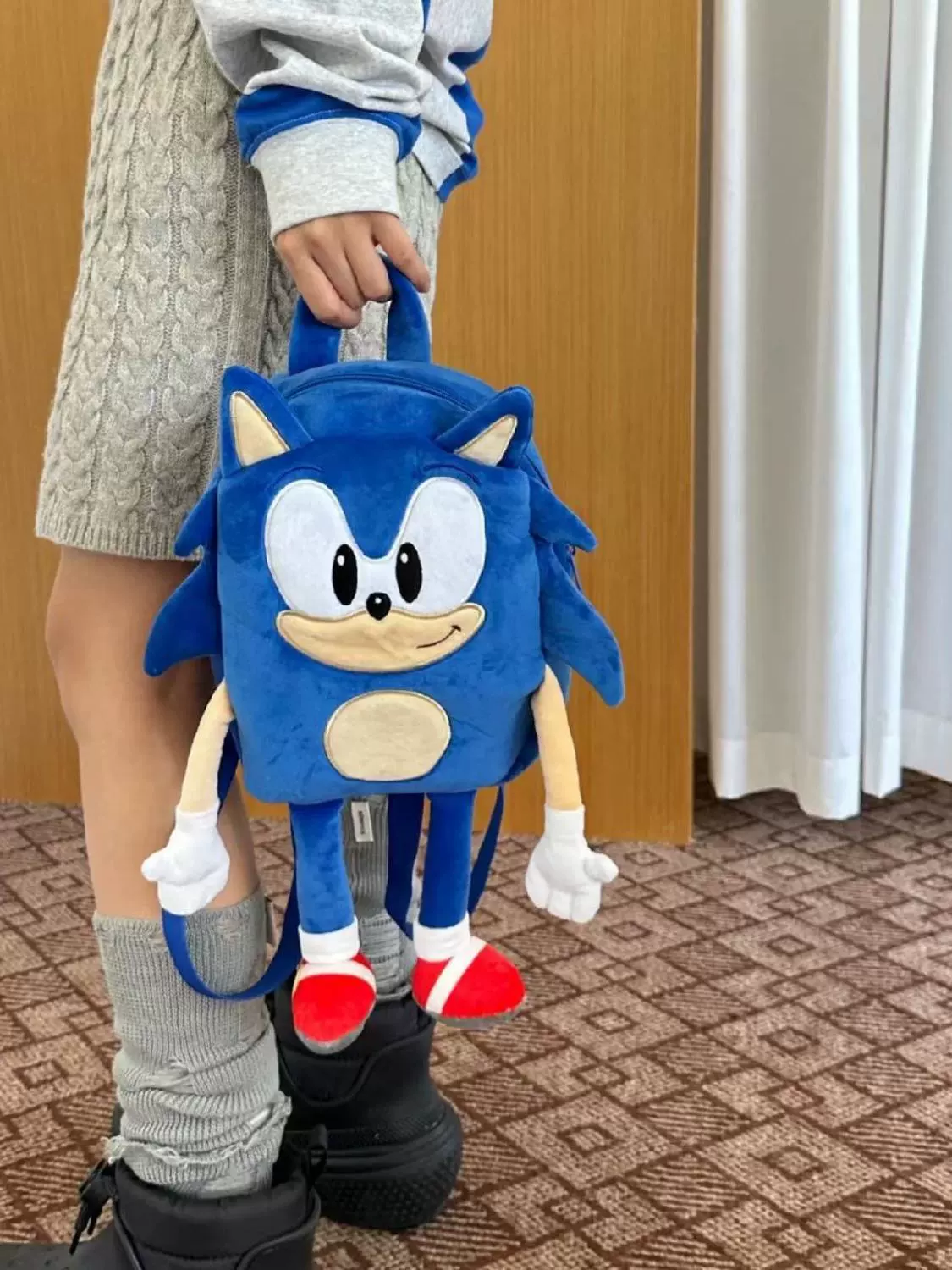 Cartoon Backpack (Sony) Sonic 3D Plush Mini School Bag, Soft Plush Design