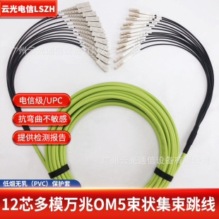 Multi-mode OM3/OM4 bundle fiber optic cable fiber jumper pigtail 6-12-24-36 core FC SC LC ST
