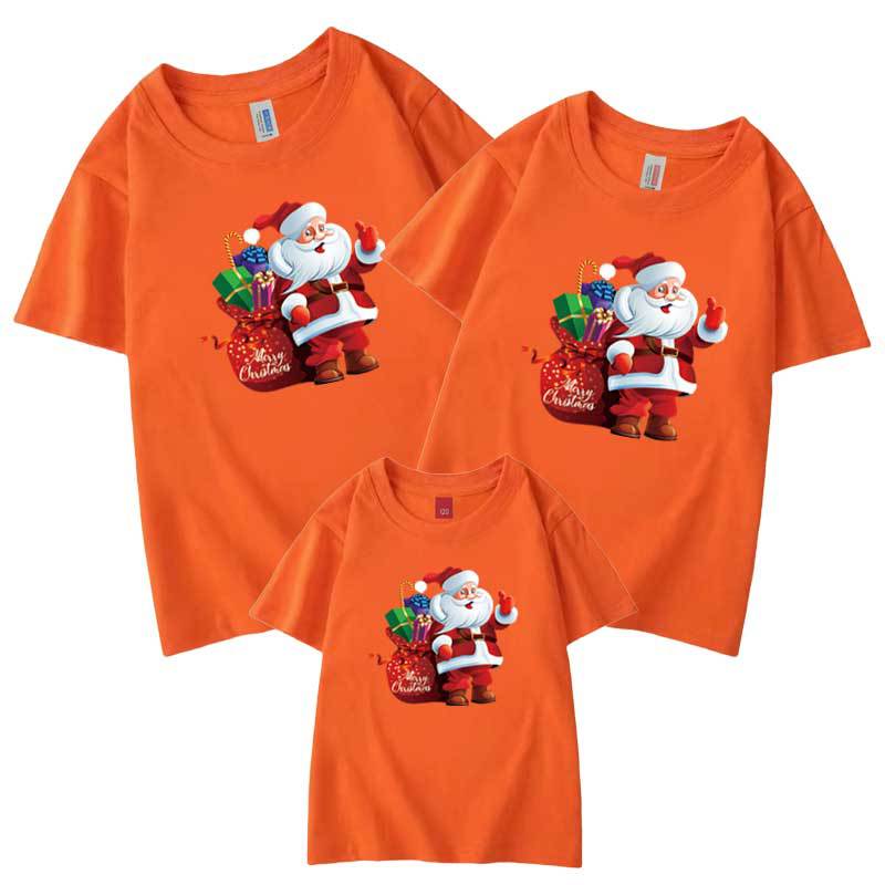 Ropa infantil hijo ropa manga corta Camiseta proveedor de electricidad Navidad Año Nuevo foto de la familia un regalo de Navidad