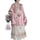 [One Heron Flowers] Ming-made Hanfu Chinese Style Pair-to-wear Short Shirt with Collar Spring Embroidered suit