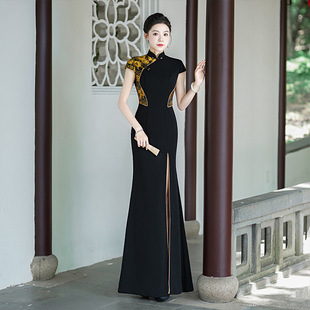 Catwalk Cheongsam 2025 New New Chinoiserie Fashion Stage Performance Cheongsam Banquet Atmospheric Improved Version Dress