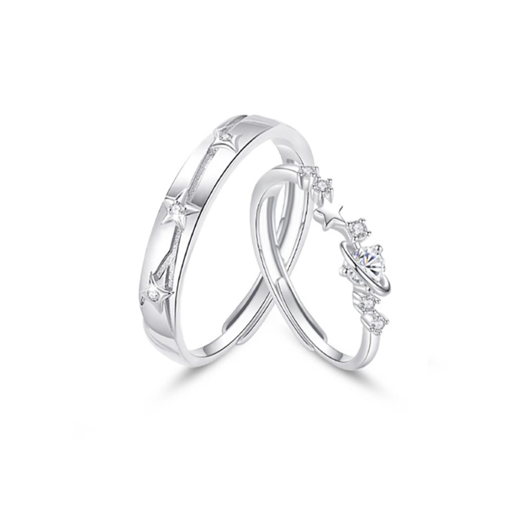 S  커플 링 고급 센스 오프닝 핑거 링 패션 인 지르콘 스타 링 쥬얼리 도매