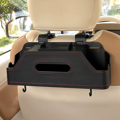 Car Multifunctional Storage Box Car Car storage bag/box - simple-style-black-chair-back-multi-functional-storage-box-upgraded-integrated-mobile-phone-holder