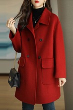 毛呢外套女2025秋冬新款加厚韩版修身显瘦中长款呢子大衣源头工厂