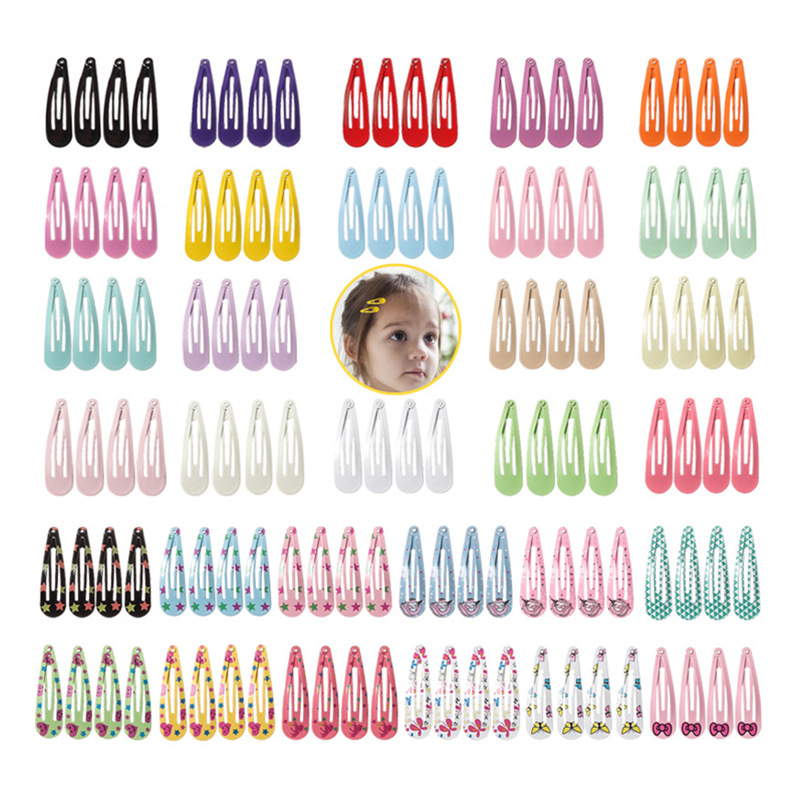 Newly launched hot-selling hair accessories for girls in Europe and America. Colorful water drop hair clips for girls. Simple braided hair clips for little girls. Hair clips for Liu Bei's edge 