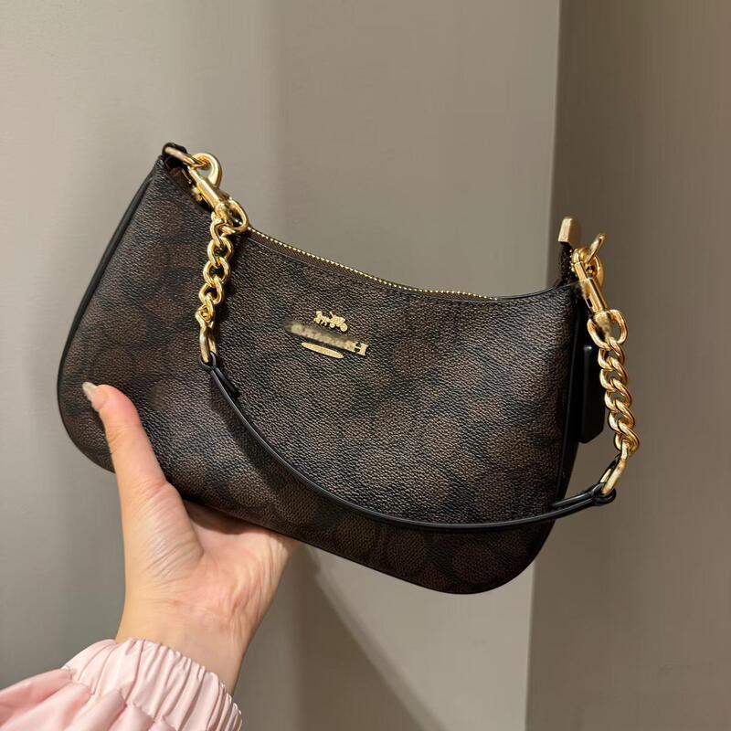 Koujia Ole Teri25 三日月脇の下バッグヨーロッパとアメリカのクロスボディレトロプリントチェーン麻雀バッグジッパーショルダーバッグ|undefined