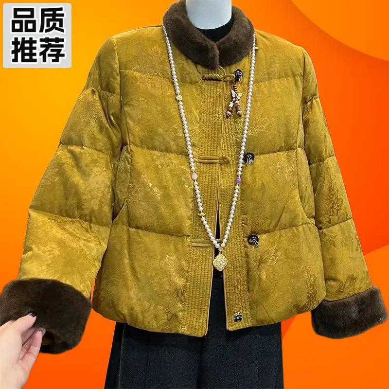 妈妈装新中式国风加绒加厚棉服冬季2026新款中年女士高贵棉袄外套