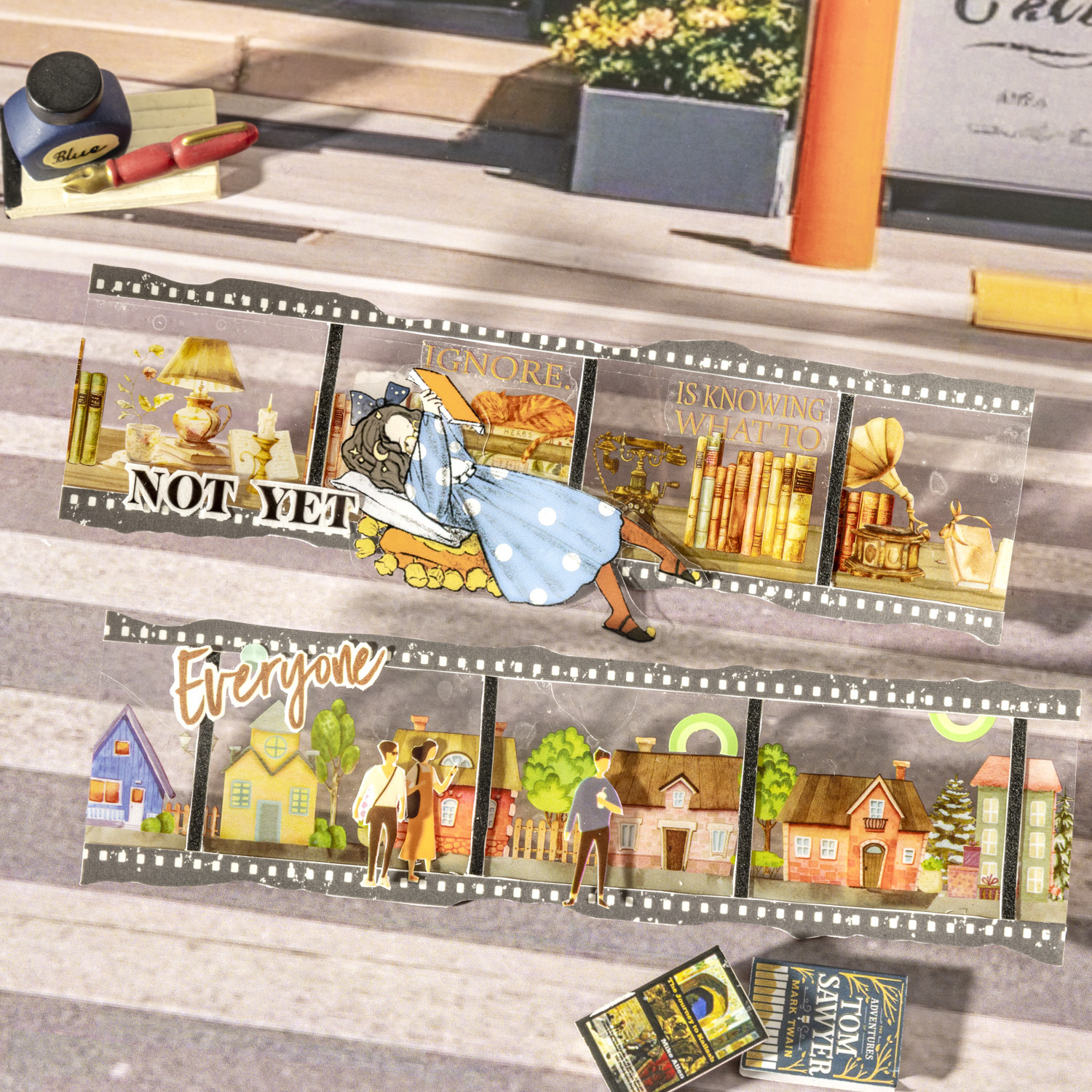 Ketchup Girl PET Retro Personaje Cintas y la vida encuentran la serie de libros de mano DIY material de decoración cinta adhesiva